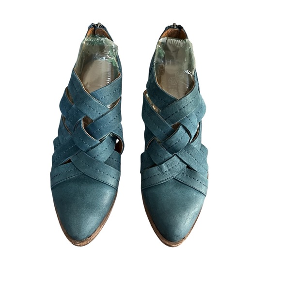 FRYE Ray Huarache Shootie Boot Leather Sea Blue Size 7 - Picture 5 of 11